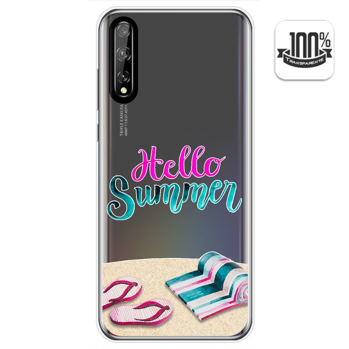 Tumundosmartphone Funda Gel Transparente para Huawei P Smart S / Y8p diseño Summer Dibujos