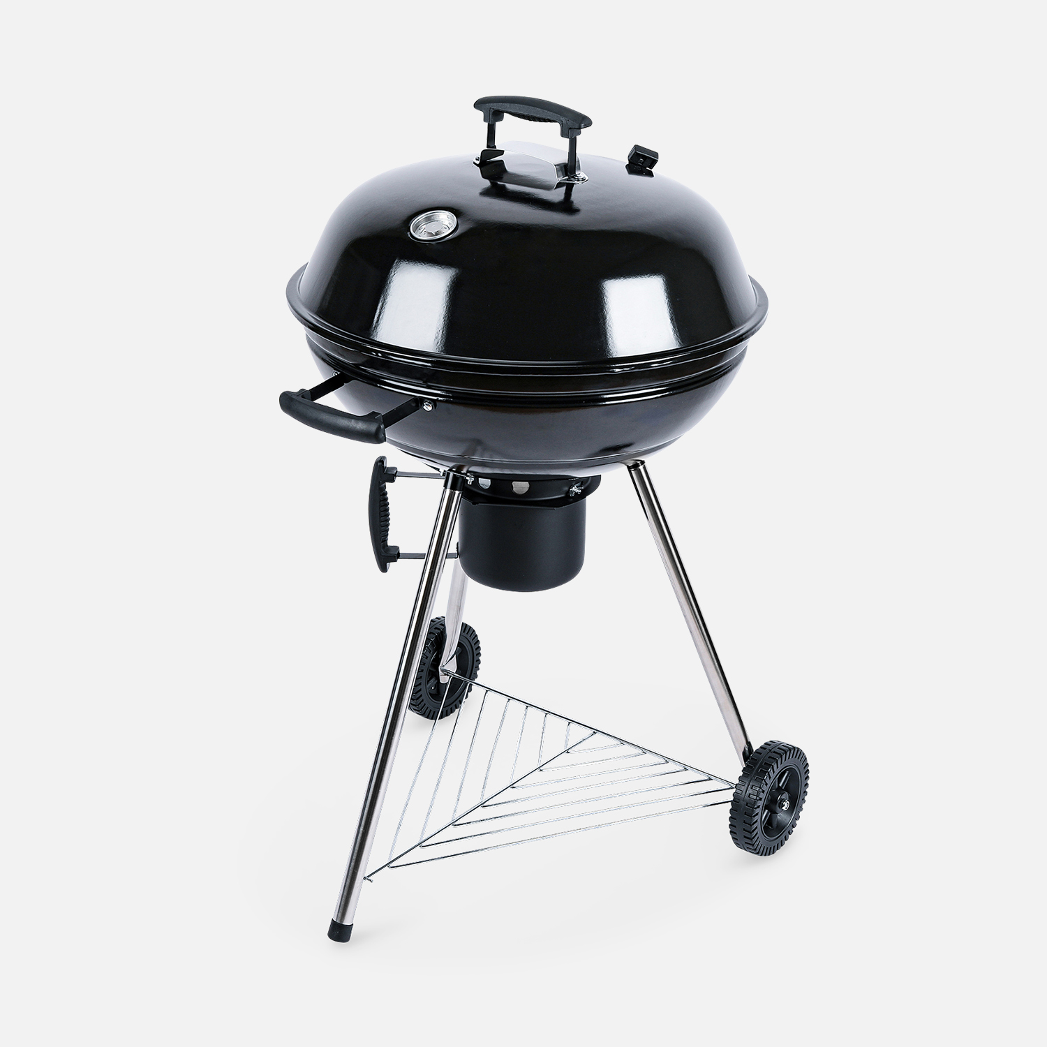 sweeek - Barbacoa de carbón, Georges, Color Negro, 65.5x65.5x98 cm