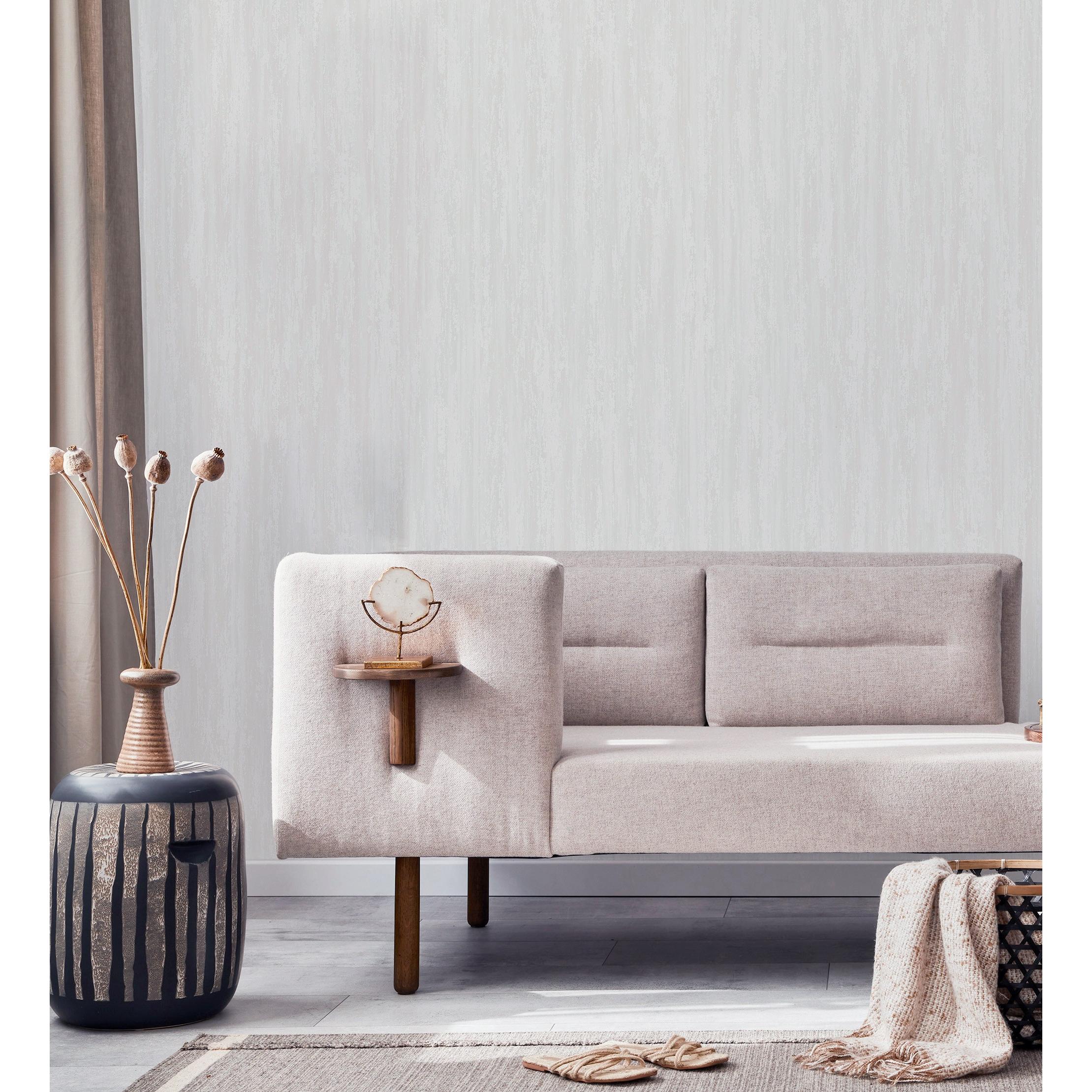 Papel pintado vinílico lavable con textura en alto relieve color blanco - Bissen Texture 681669 de GAULAN - Rollo de 10 m x 1,06 m