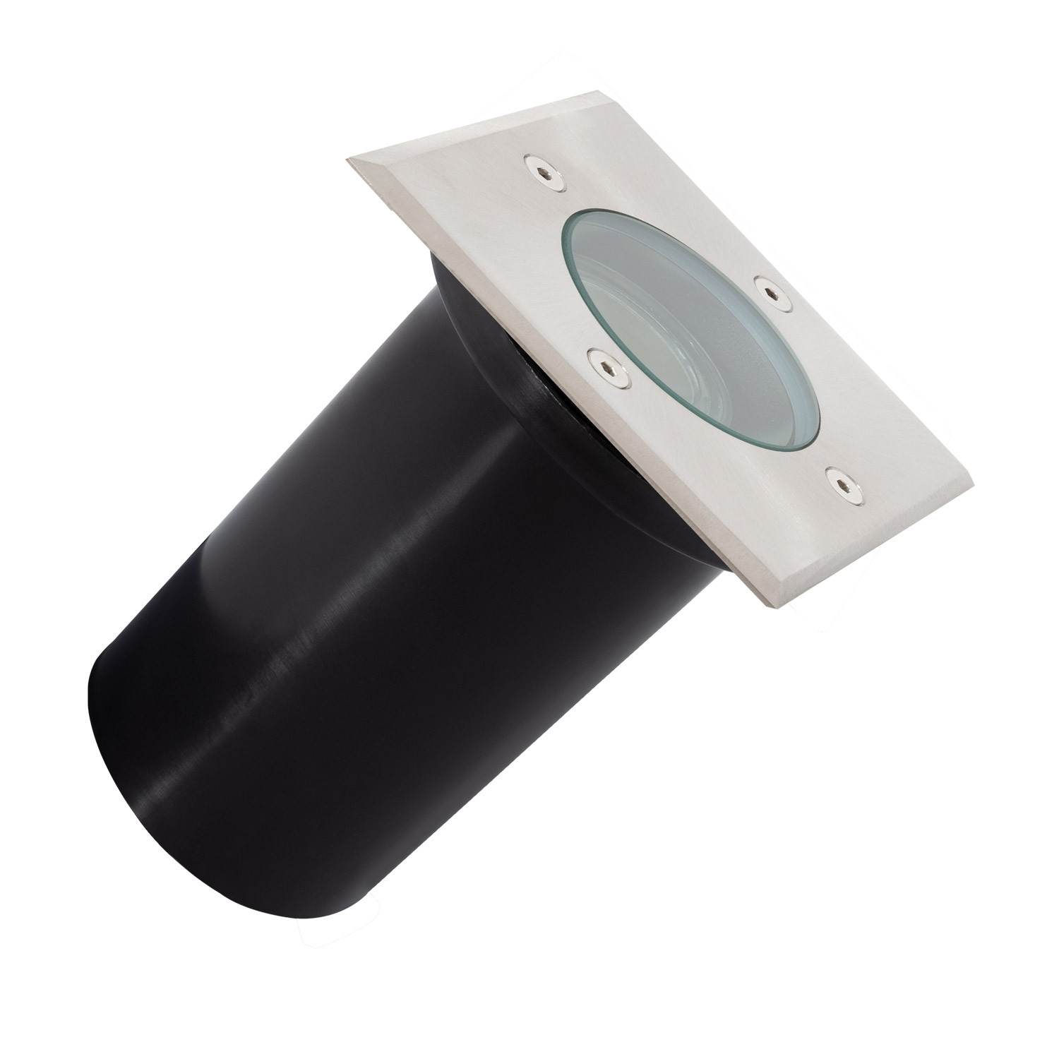 Ledkia Foco Exterior Empotrable Suelo Cuadrado Inox para GU10 Plateado
