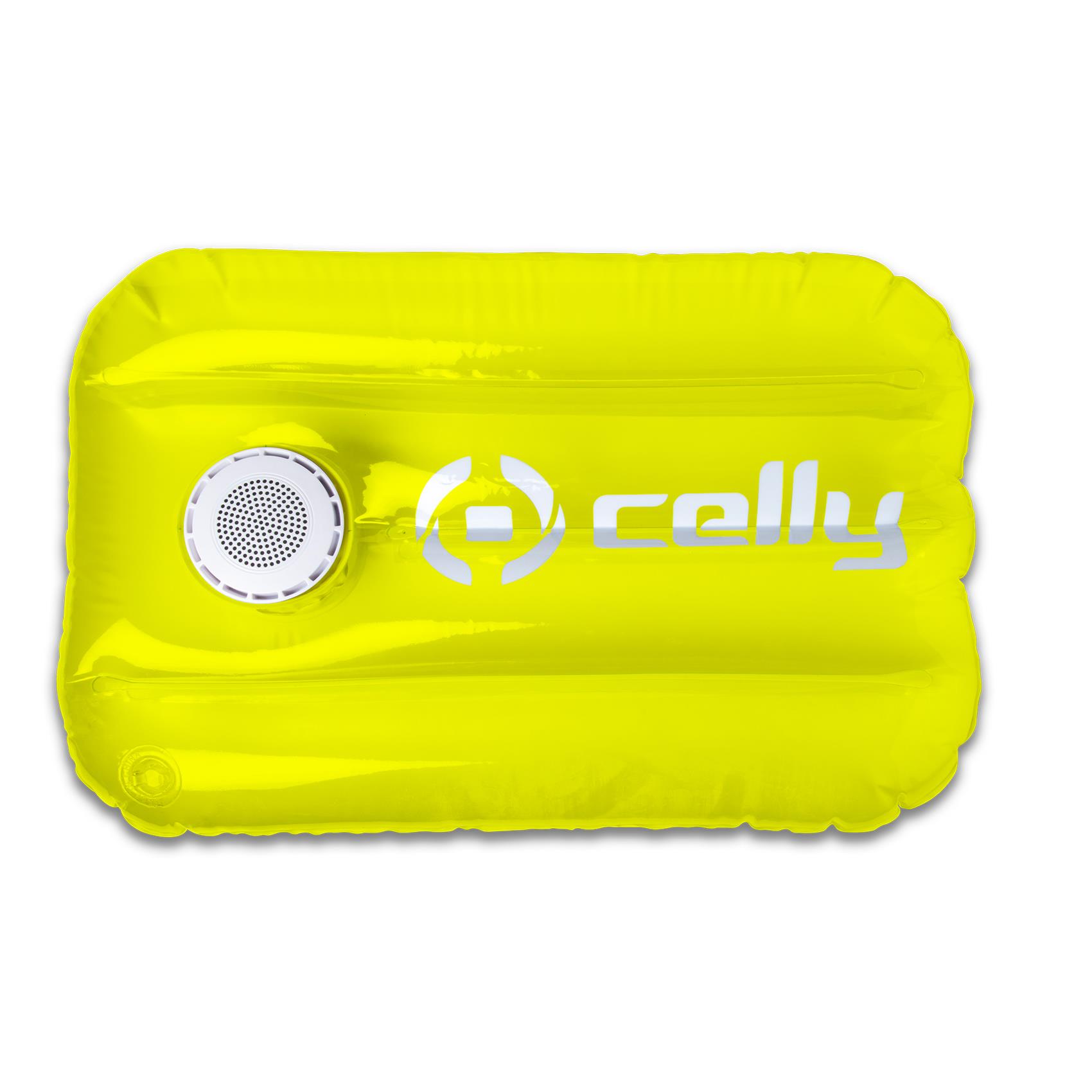 CELLY Poolpillow Altavoz Monofónico Portátil, Blanco, Amarillo 3 W