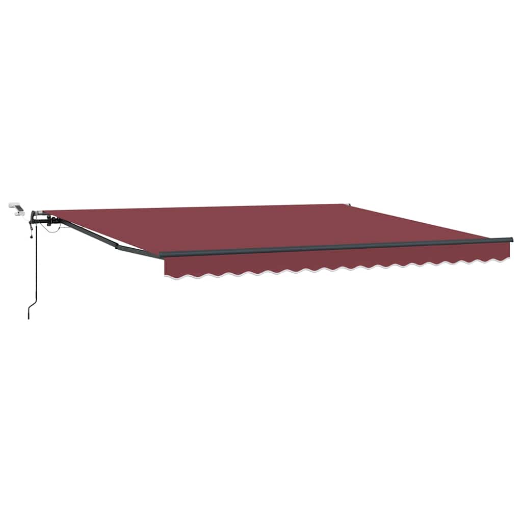 vidaXL Toldo retráctil automático con luces LED burdeos 400x300 cm