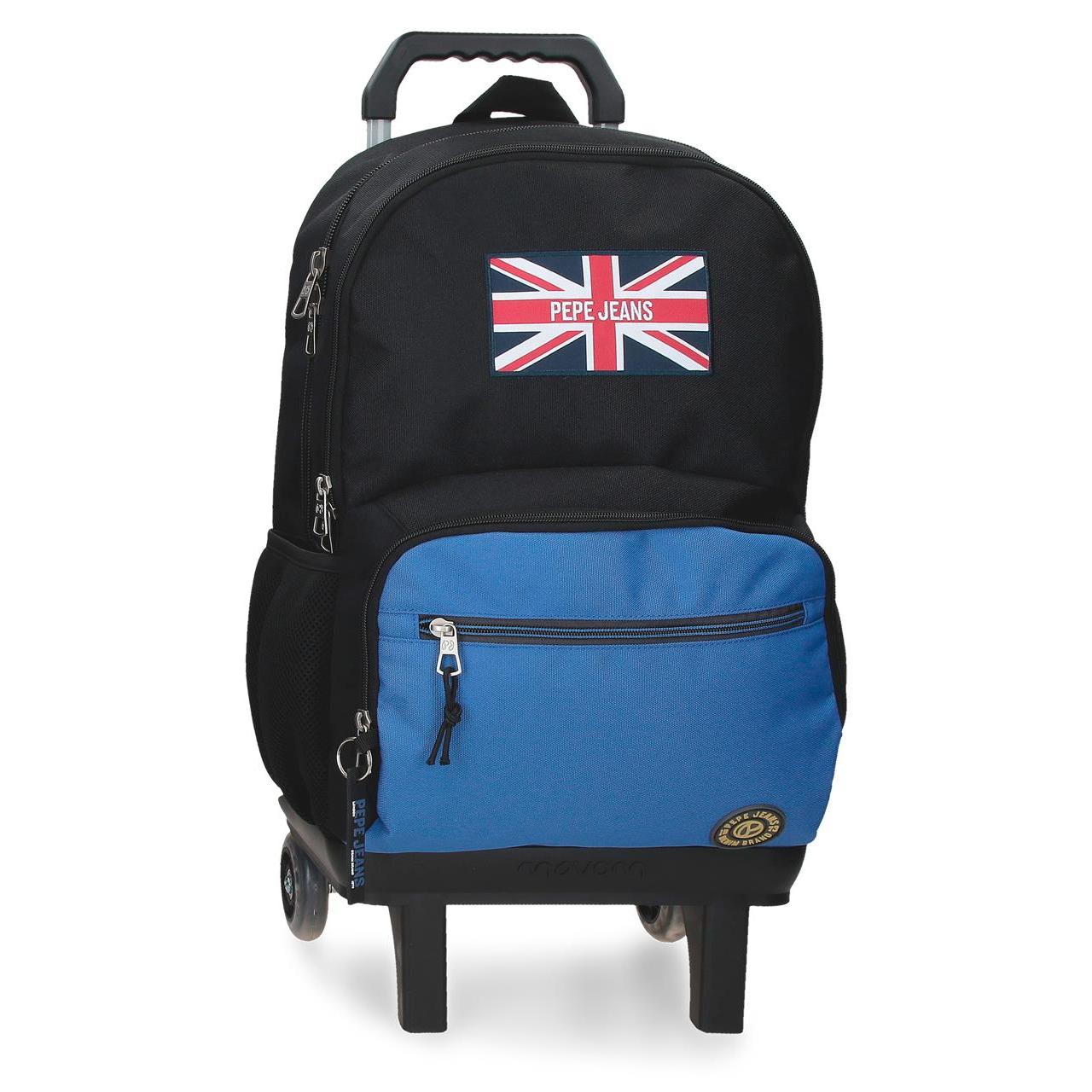 Mochila escolar con carro Pepe Jeans Henry 33x46x15cm Negro