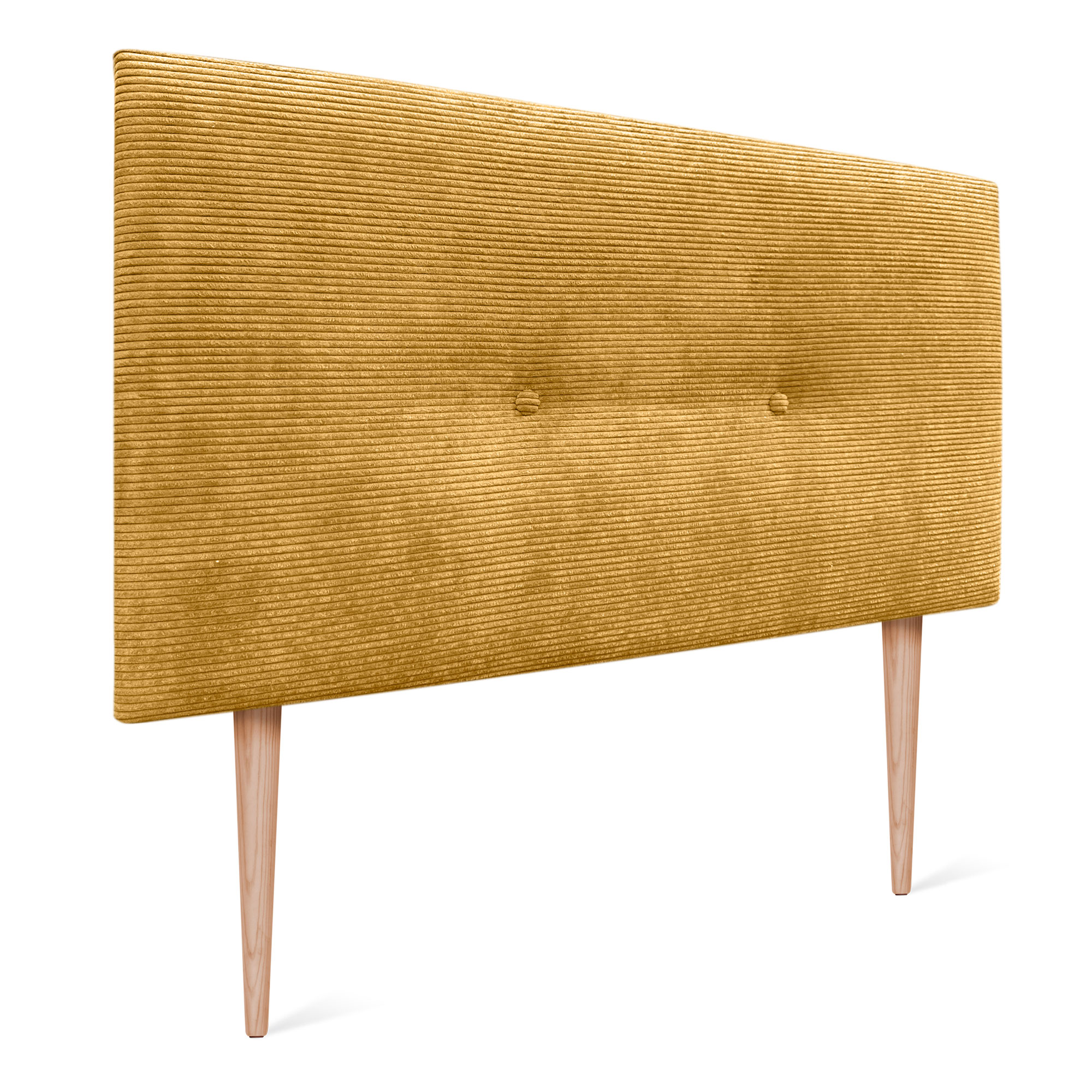 DHOME Cabecero de Pana Liso con Botones y Patas Alta Gama Moderno 4cm Grosor