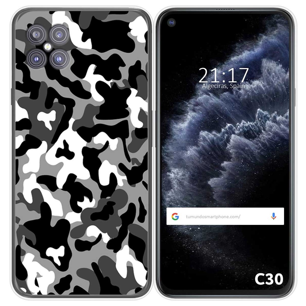 Tumundosmartphone Funda Gel Tpu para Cubot C30 diseño Snow Camuflaje Dibujos