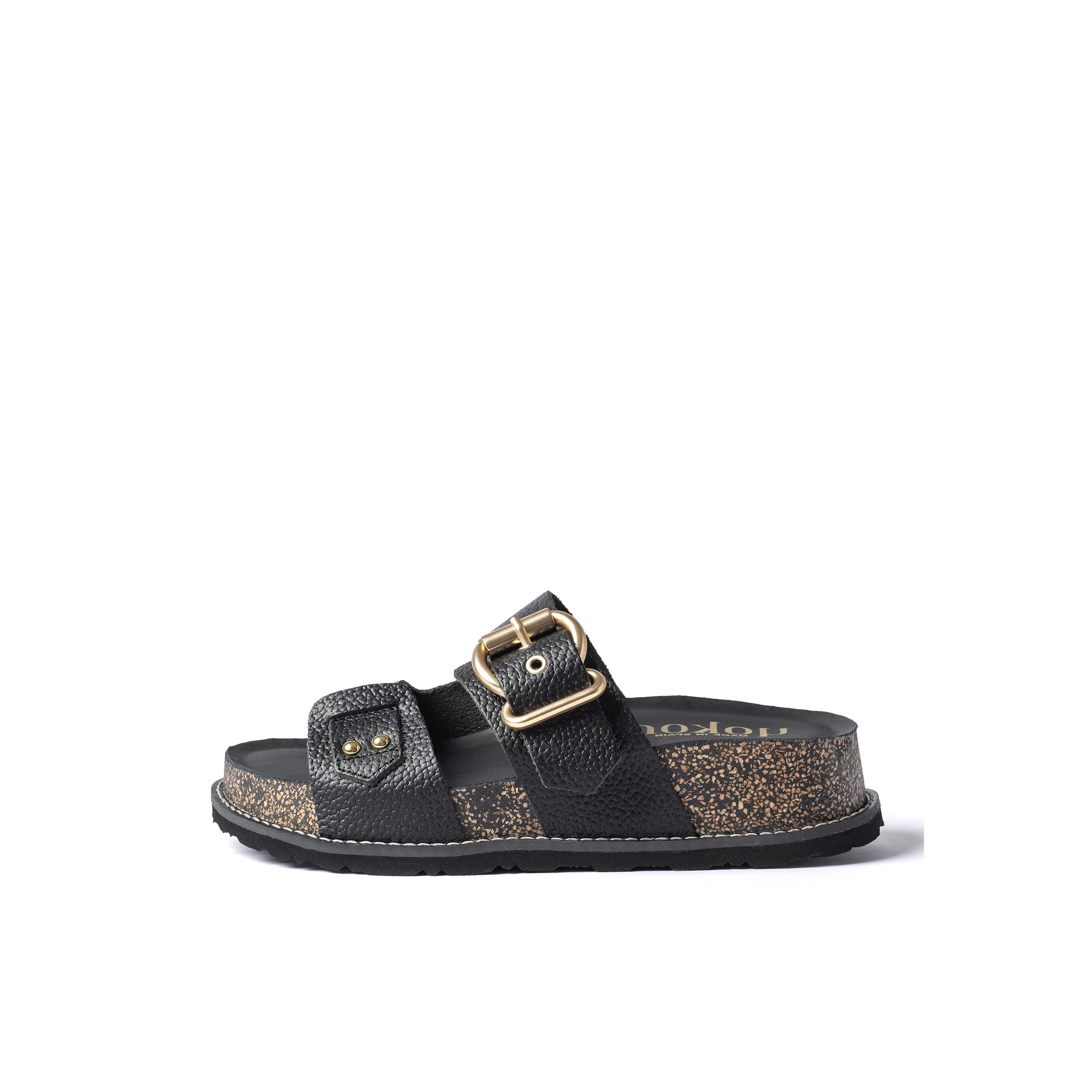YOKONO Sandalia plataforma OCA-252 NEGRO | Zapatos mujer Primavera-Verano | Piel vacuna  Opak | 4 CM