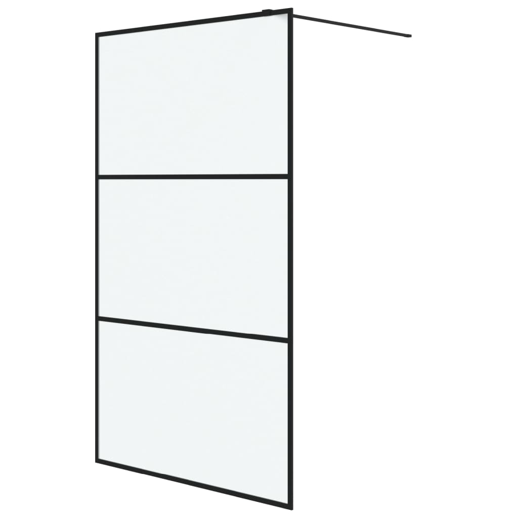 vidaXL Mampara de Ducha Vidrio ESG Esmerilado Negro Tocador Entrada Aseo Dimensiones 80 x 195 cm,  90 x 195 cm,  100 x 195 cm y mas