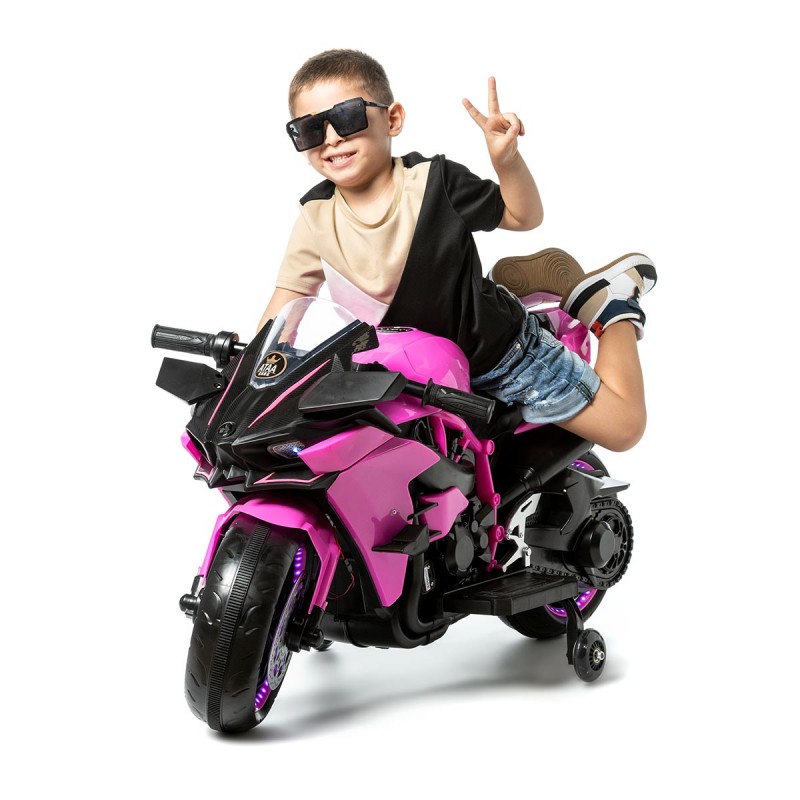 Ataa Cars Ataa Matrix Moto Eléctrica Infantil 12V con Luces LED y Música - Seguridad con Ruedines Auxiliares