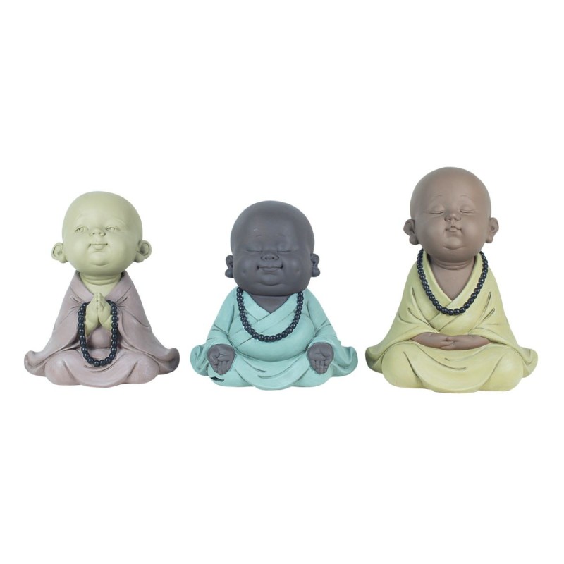 SIGNES GRIMALT Signes Grimalt Figuras de Buda Meditando Set de 3 Unidades Colección Oriental Decoración Resina Duradera