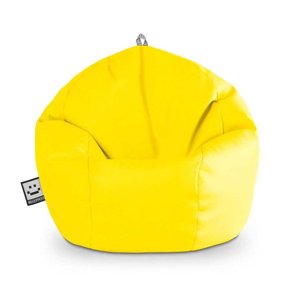 Puff Pelota Polipiel Amarillo HAPPERS - Cómodo, ligero y resistente. Make it Happers®