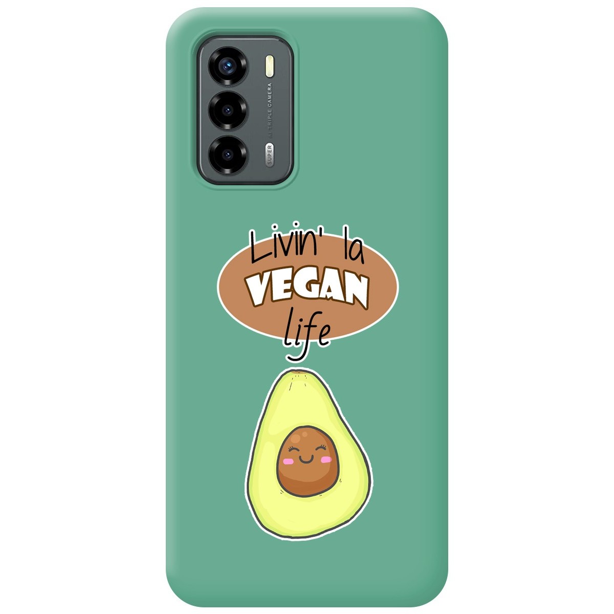 Funda Silicona Líquida Verde para ZTE Blade V40 Vita diseño Vegan Life Dibujos