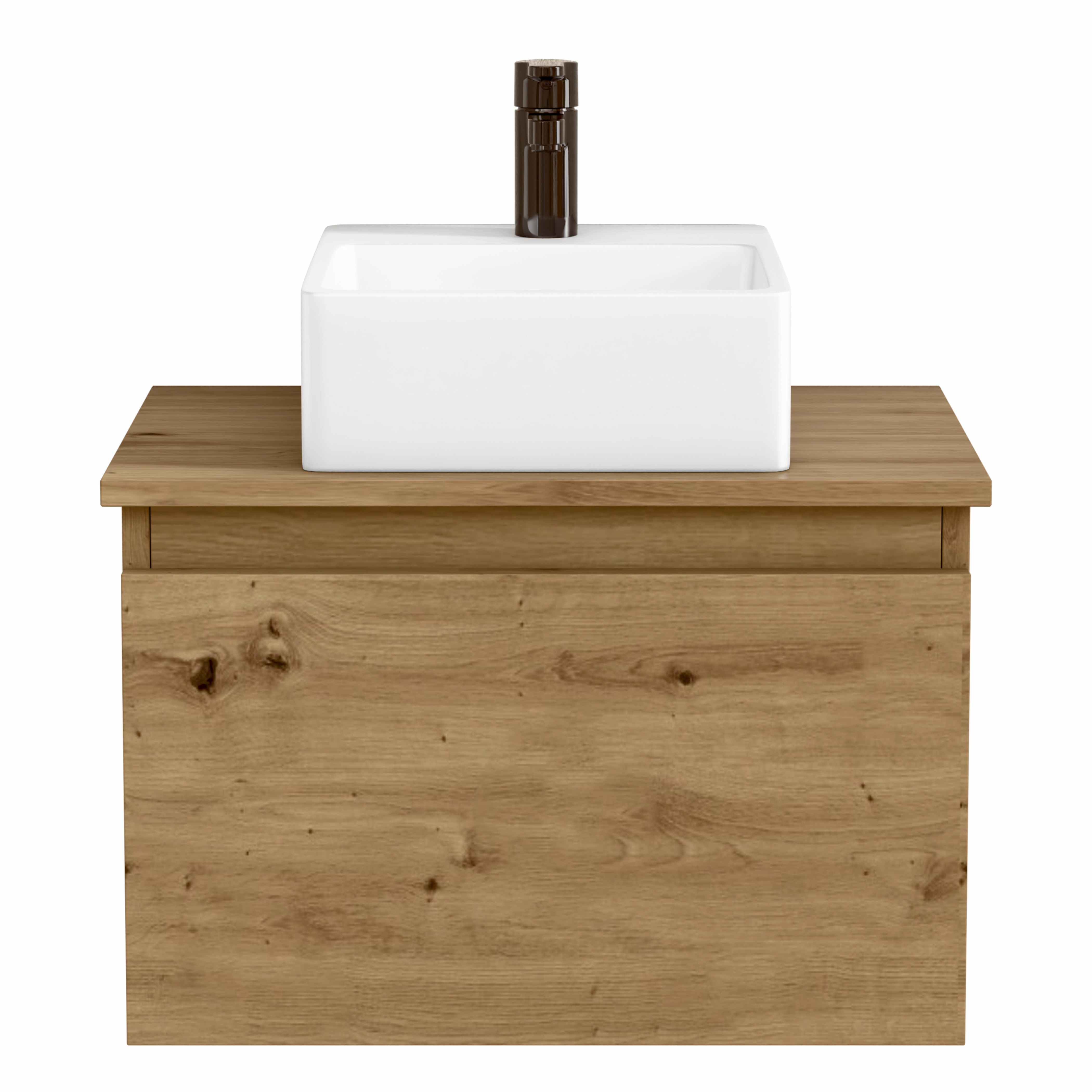 BELLOBATH - Mueble de baño suspendido con lavabo de cerámica, Mueble con puerta abatible, 50 x 32 x 30 cm