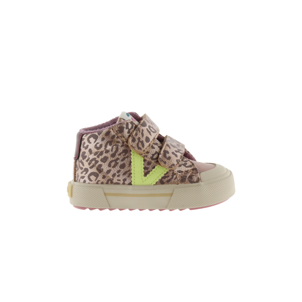 Victoria Tribu Zapatillas abotinadas de efecto piel metalizada animal print con tiras adherentes y logotipo en contraste 1065197