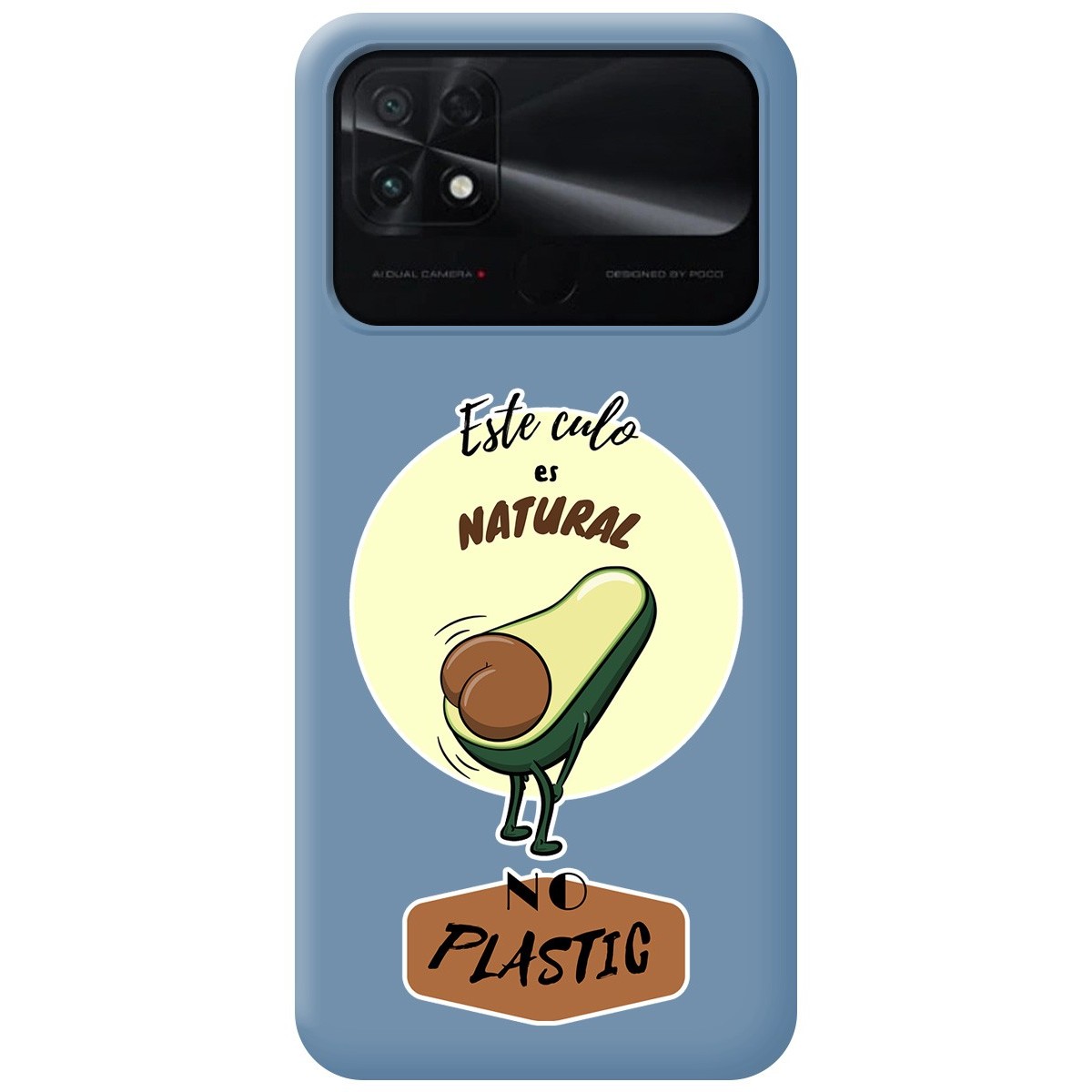 Funda Silicona Líquida Azul para Xiaomi POCO C40 diseño Culo Natural Dibujos