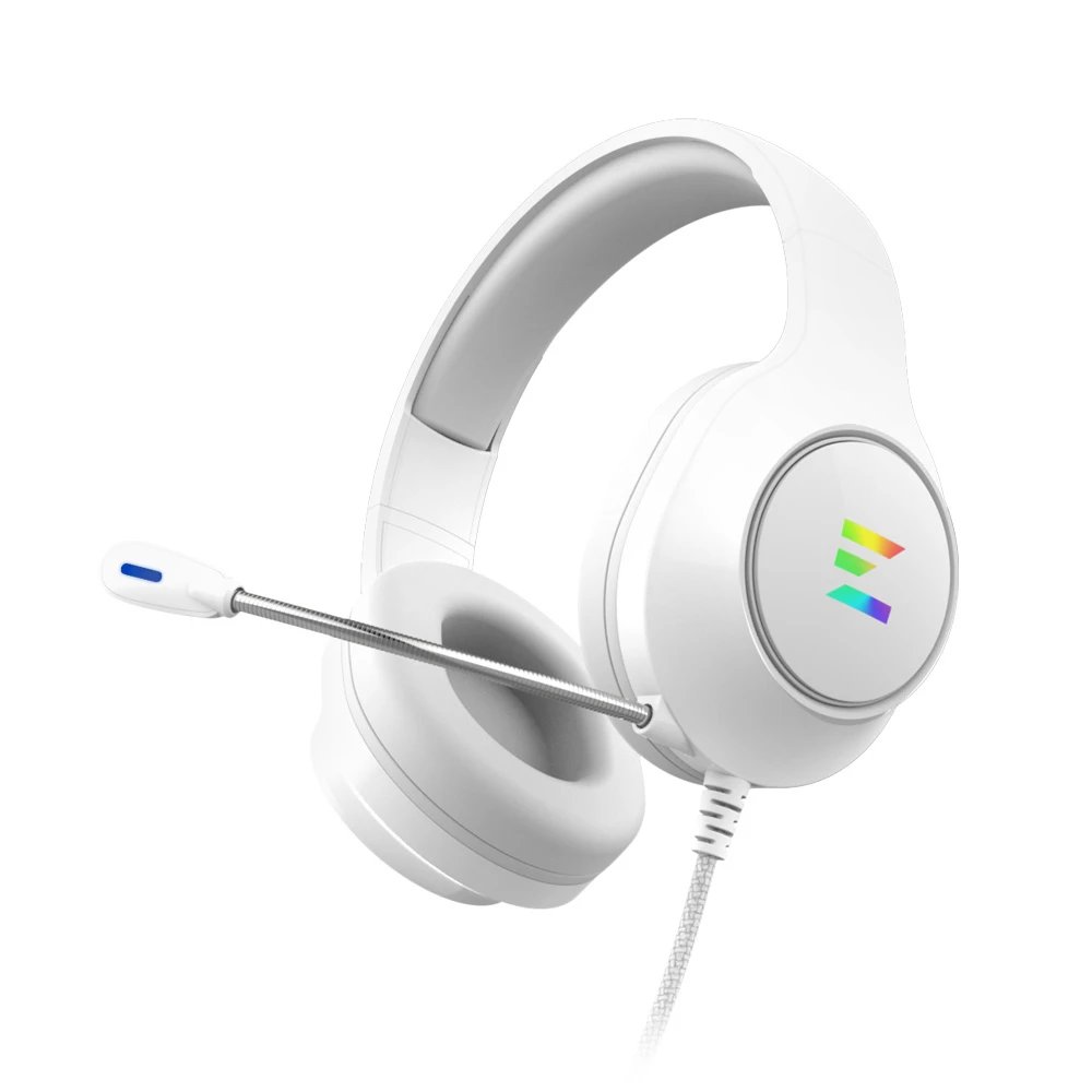 Zalman - Auriculares de diadema ZM-HPS310 WH con Bluetooth y conexión USB para gaming y trabajo, micrófono boom para llamadas nítidas, diseño blanco minimalista, respuesta de frecuencia 20–20000 Hz, sensibilidad 106 dB, aislamiento pasivo efectivo