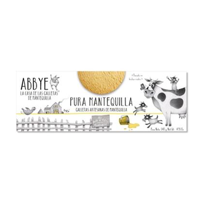 Abbye - Galletas artesanas de mantequilla 100 % natural sin aceite de palma, elaboradas con mantequilla pura (30%), azúcar de caña, huevo y sal, ideal para regalo gourmet y meriendas saludables