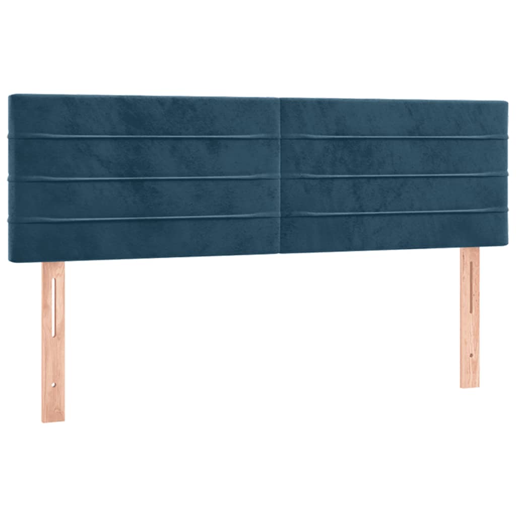 vidaXL Cabeceros azul oscuro 144x5x78/88 cm terciopelo