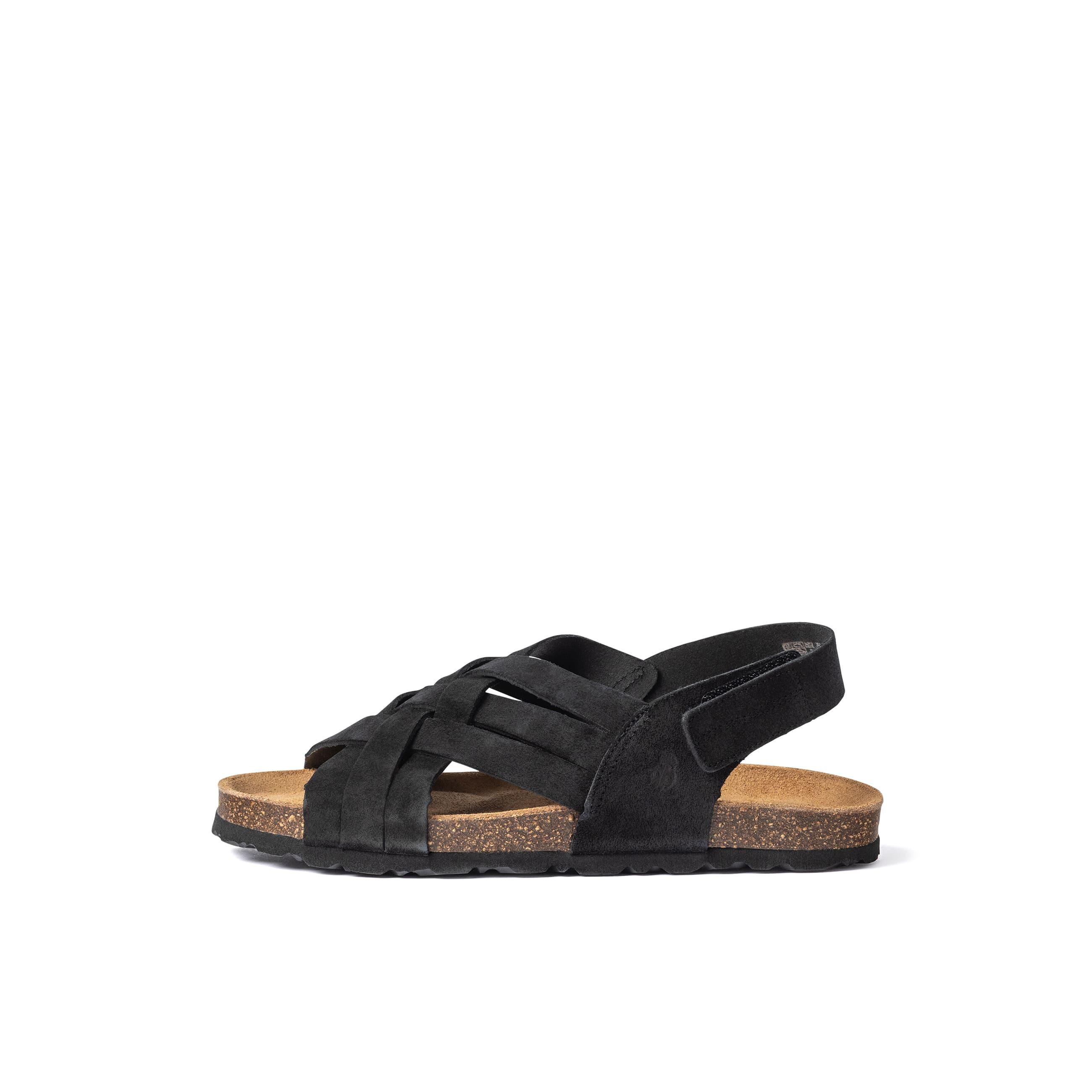 YOKONO sandalia plana VILLA-251 NEGRO | Zapatos mujer Primavera-Verano | Piel vacuna  Serraje | 2 CM