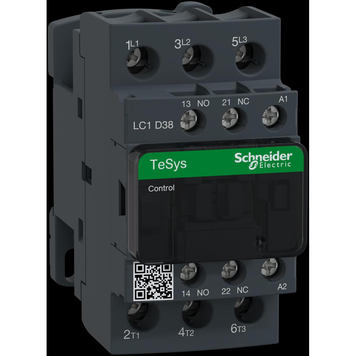 Contactor de potencia TeSys D AC3 38A 3P 1NA 1NC bobina 230VAC terminales de caja