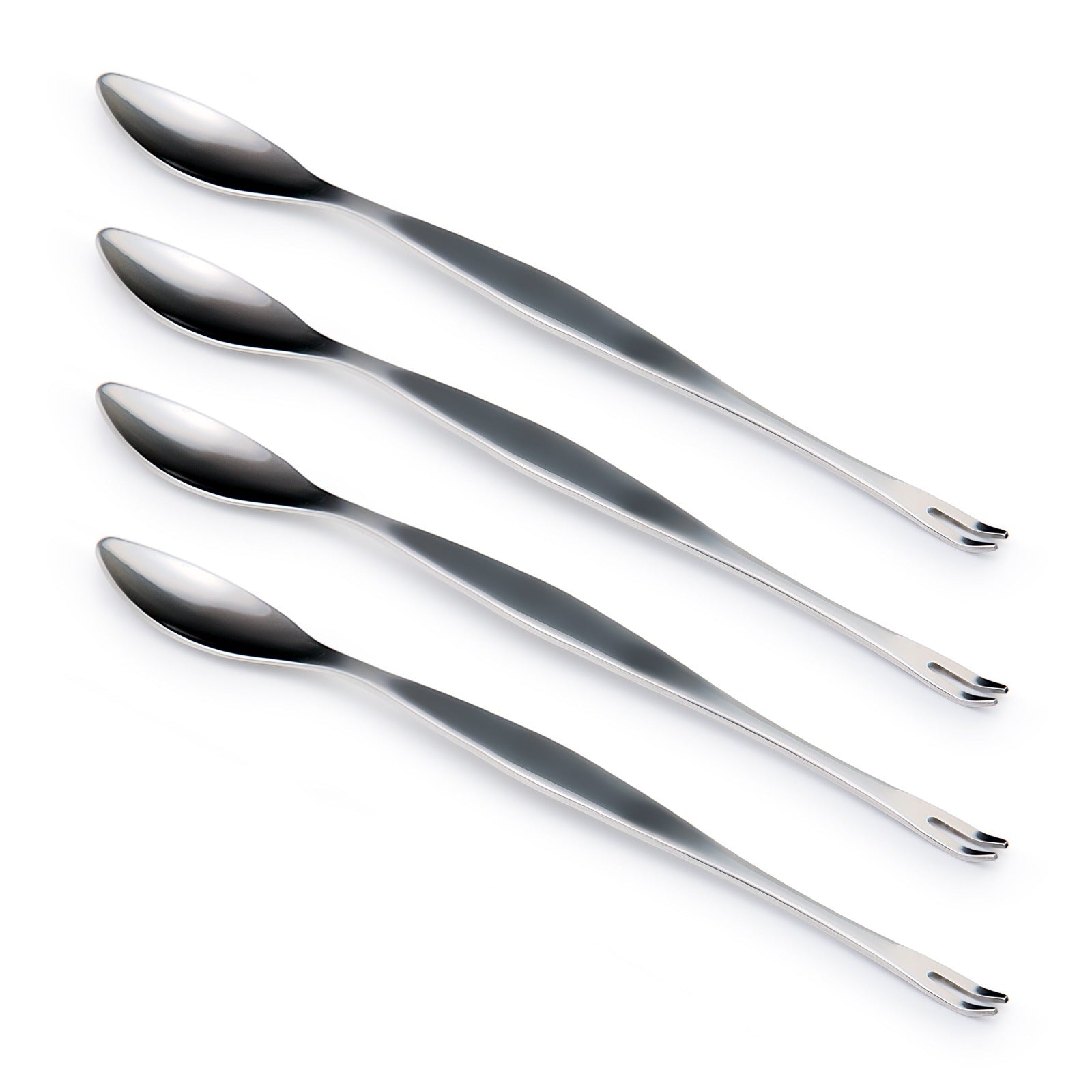 3 Claveles - Lote de 4 Tenedores para Marisco de 23 cm en Acero Inoxidable