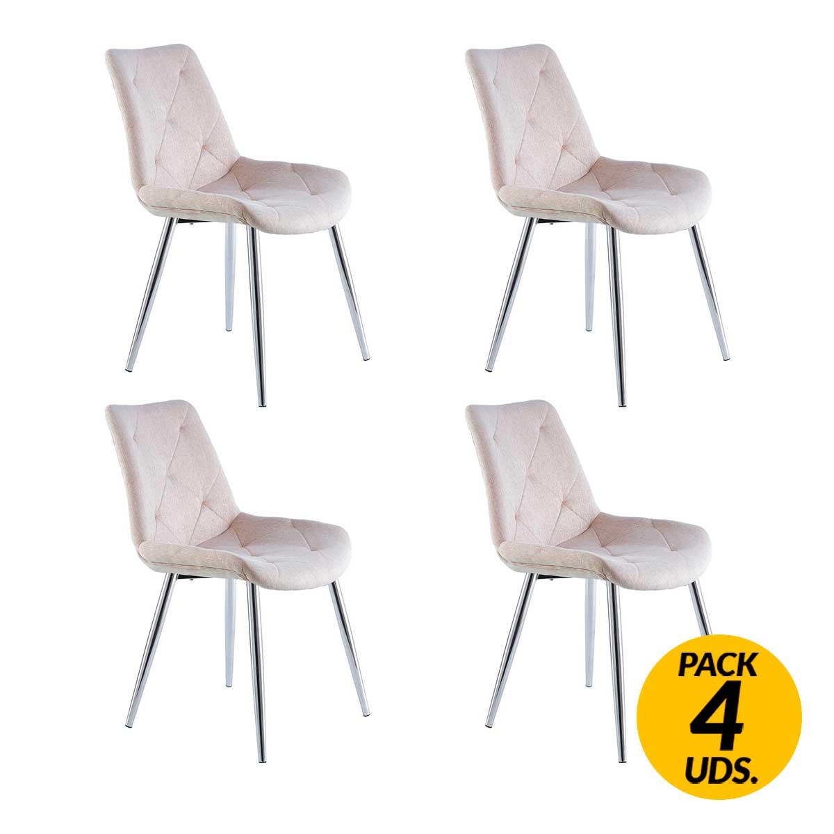 Adec - Adec Pack de 4 sillas Marlene tejido tapizado
