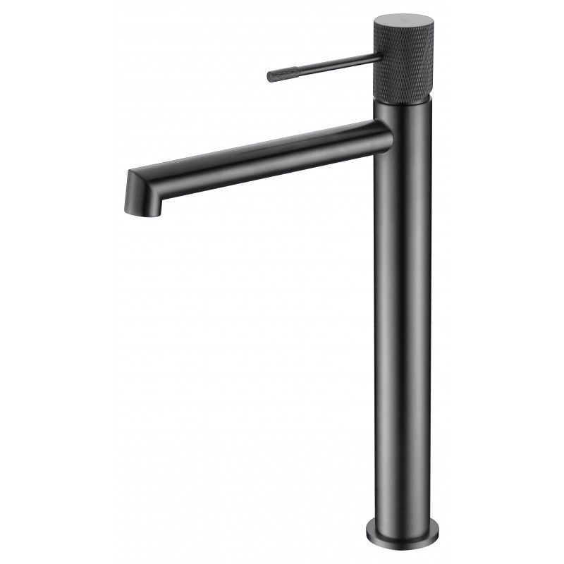 Imex BDD038-3BGM grifo monomando lavabo caño alto color Black Gun Metal diseño moderno