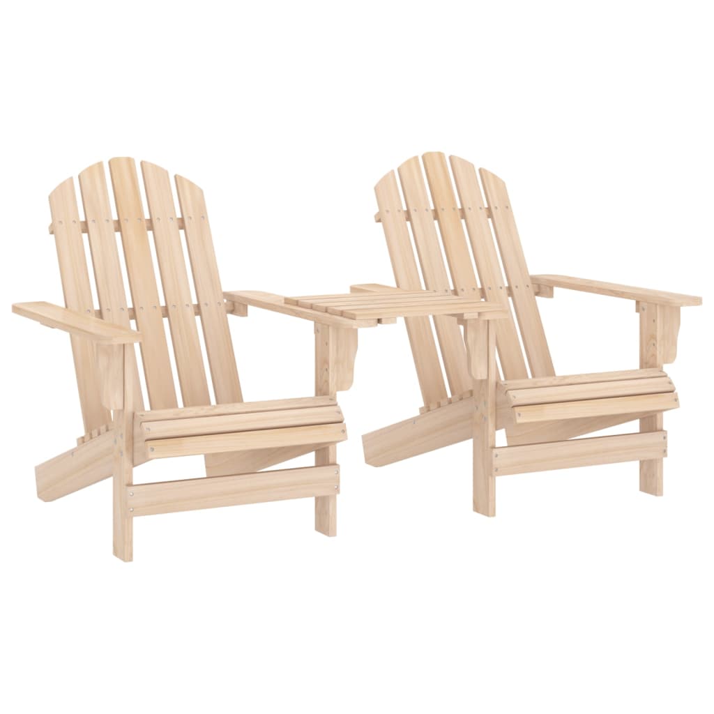 vidaXL Sillas Adirondack de jardínmesita madera maciza abeto