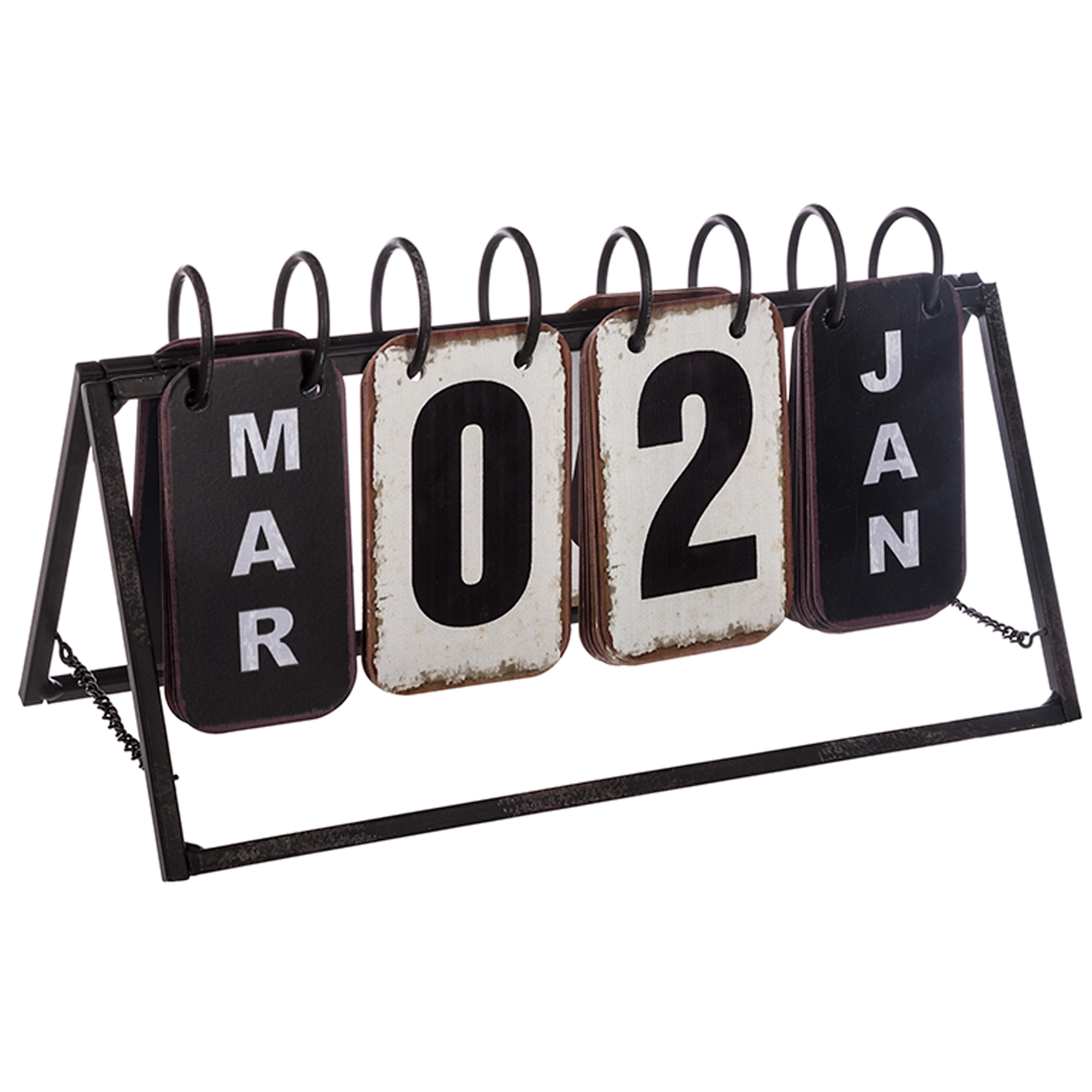 Atmosphera Calendario de Metal Vintage Decoración Retro Accesorio en Metal