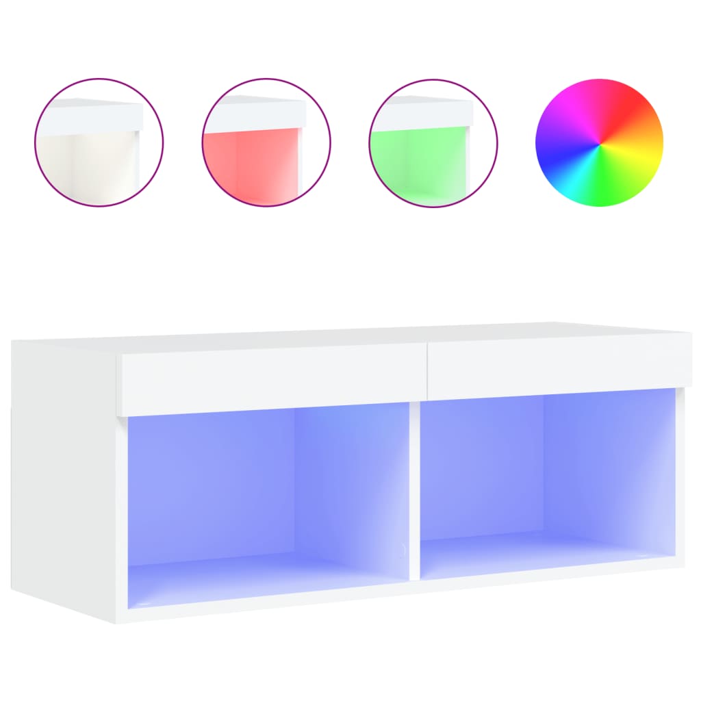 vidaXL Mueble para TV con luces LED 80x30x30 cm, Mueble de Salon, Mueble TV, Mueble TV salon, Mesa de TV, Mueble tele