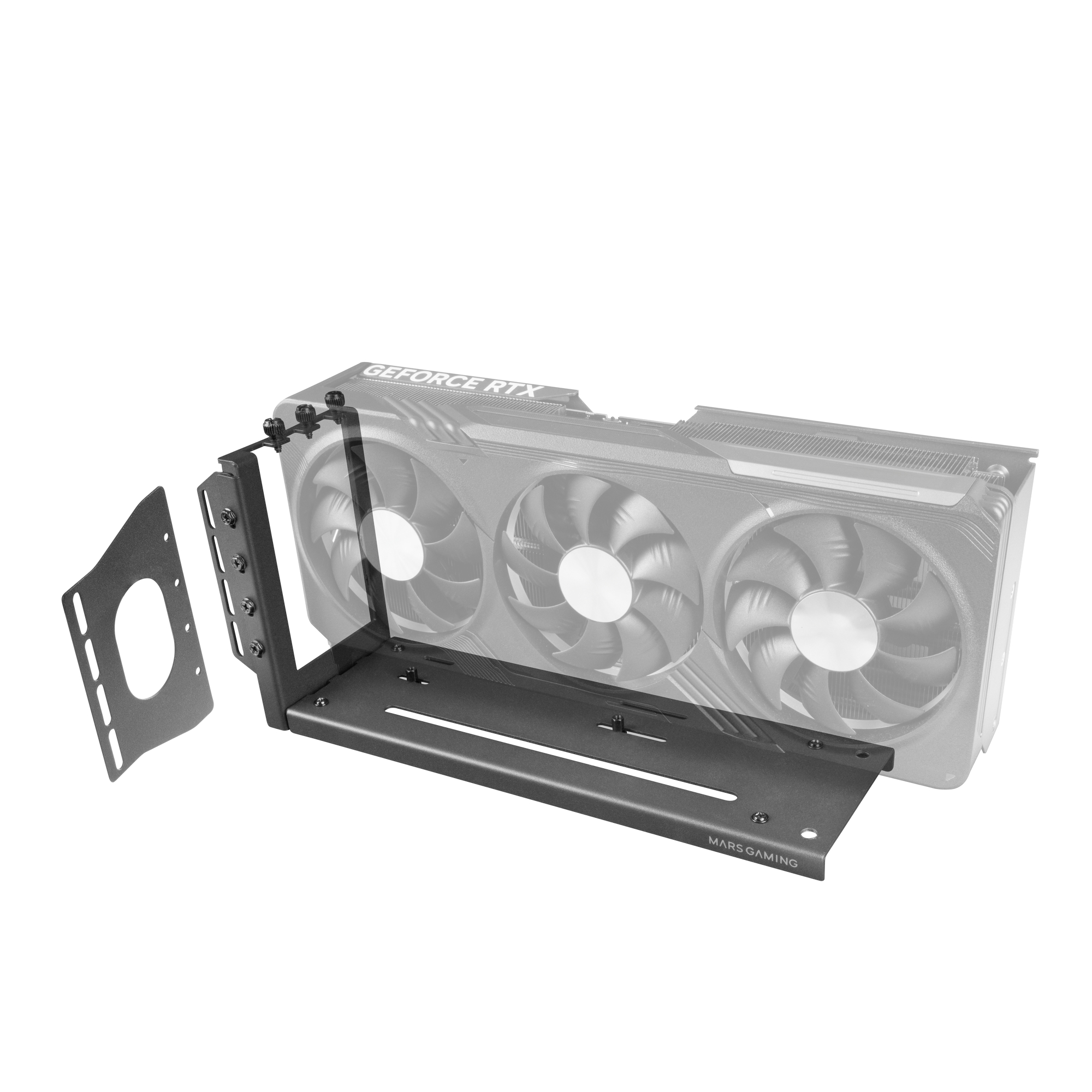 Mars Gaming MCA-GCV, Soporte Vertical Universal para Tarjetas Gráficas, Base Magnética Antideslizante, Compatible con Modelos hasta 3 Slots, Soporte GPU de Instalación Versátil 2X Brackets PCI, Negro o Blanco