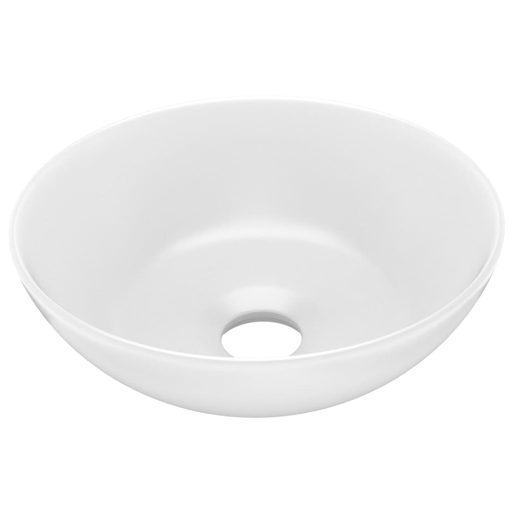 vidaXL Lavabo de Cuarto de Baño Redondo Cerámica Lujo Tocador Color Azul claro,  matte white,  matte cream y mas