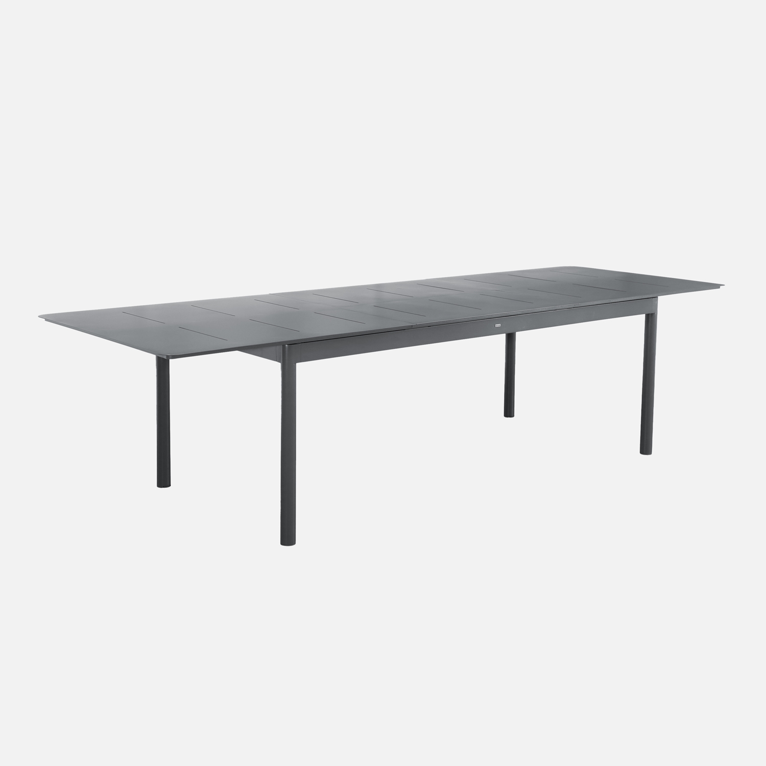 Sweeek - Mesa de jardín extensible de aluminio de 8 plazas, Charleston, Antracita, 300x100x75.5 cm