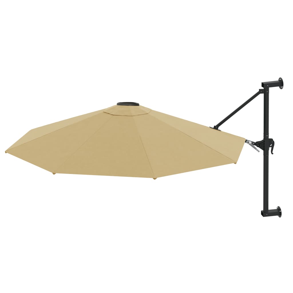 vidaXL Sombrilla de pared con barra de metal 300 cm Color Arena, Verde, Antracita