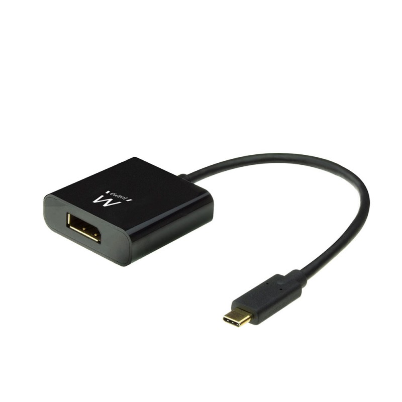 Ewent - EW9825 adaptador de cable de vídeo 0,15 m USB Tipo C DisplayPort Negro EW9825