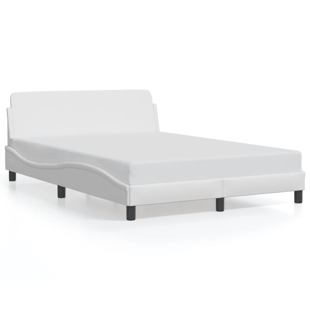 vidaXL Estructura de cama Dover cuero sintético blanco 120x200cm