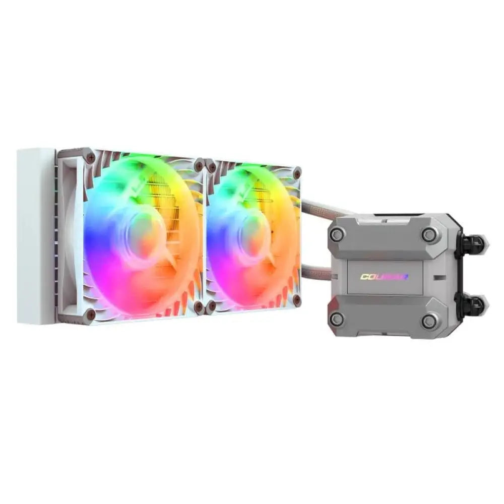 Refrigeración líquida COUGAR CGR-PSDUTRGB-W-240 2x12cm RGB Blanca PWM Intel/AMD