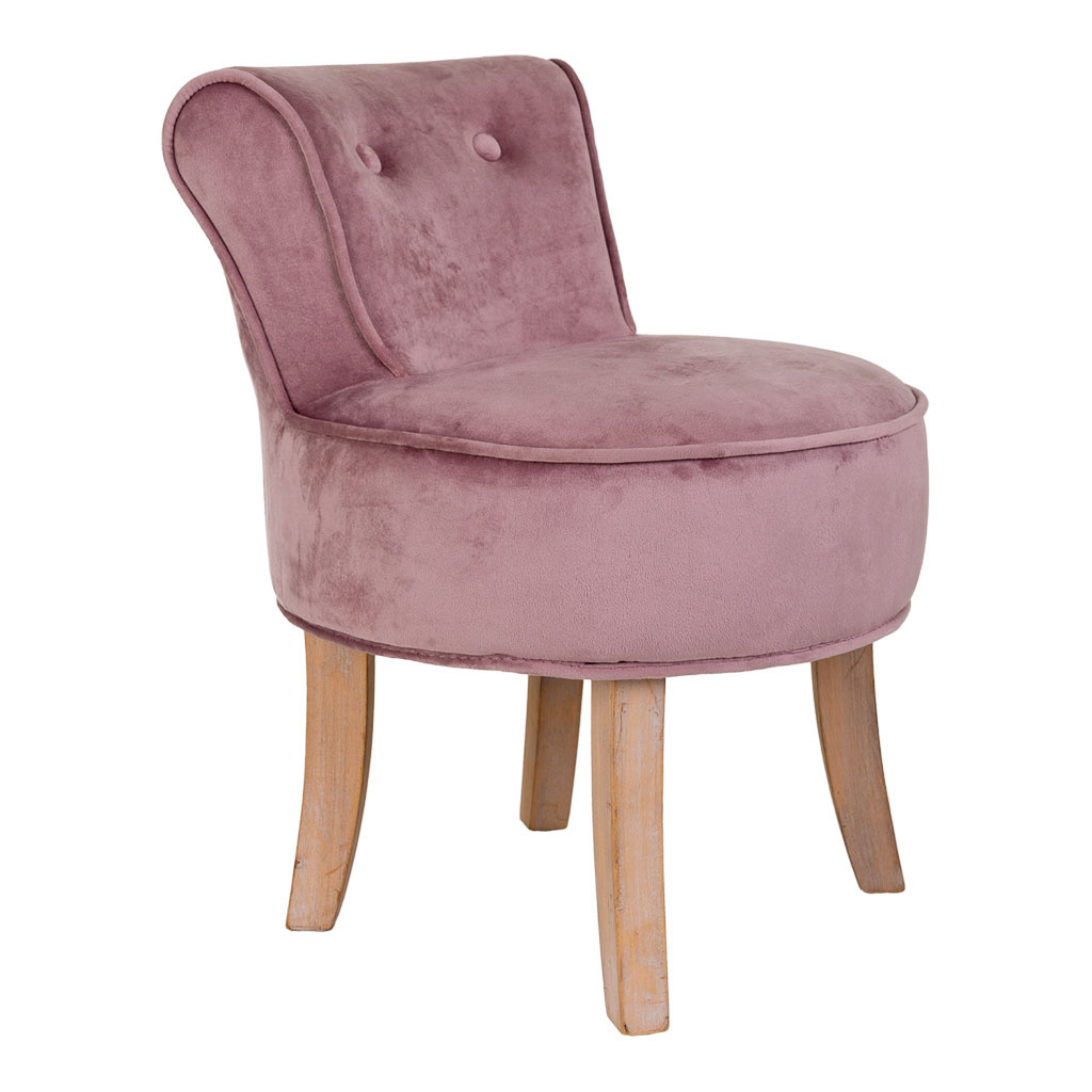 Wonderlust Deco - Banqueta de madera tapizada rosa 45x46x36/58 Rosa 45x46x36/58h cm