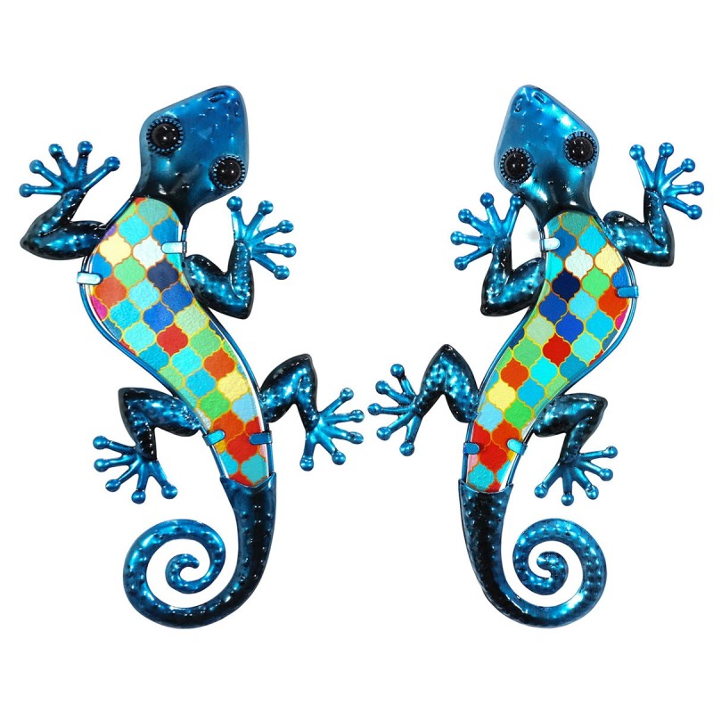 SIGNES GRIMALT Signes Grimalt By SIGRIS - Figura de Lagarto de Metal y Cristal Azul para Decoración de Interior y Exterior