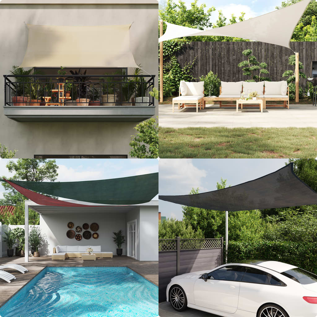 vidaXL Toldo de vela HDPE 160 g/m² 5x5 m en color Terracota/Verde claro/Arena y más