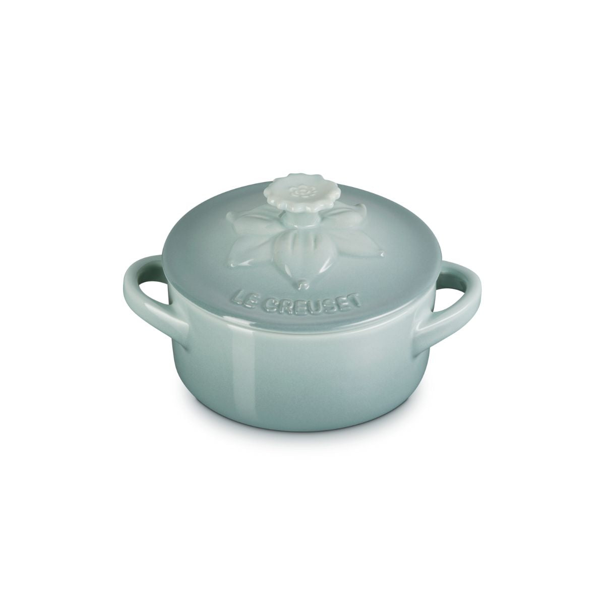 Mini Cocotte de Cerámica Jardín de Le Creuset - Diseño Floral en Relieve, Ideal para Horno, Microondas y Mesa, 250 ml