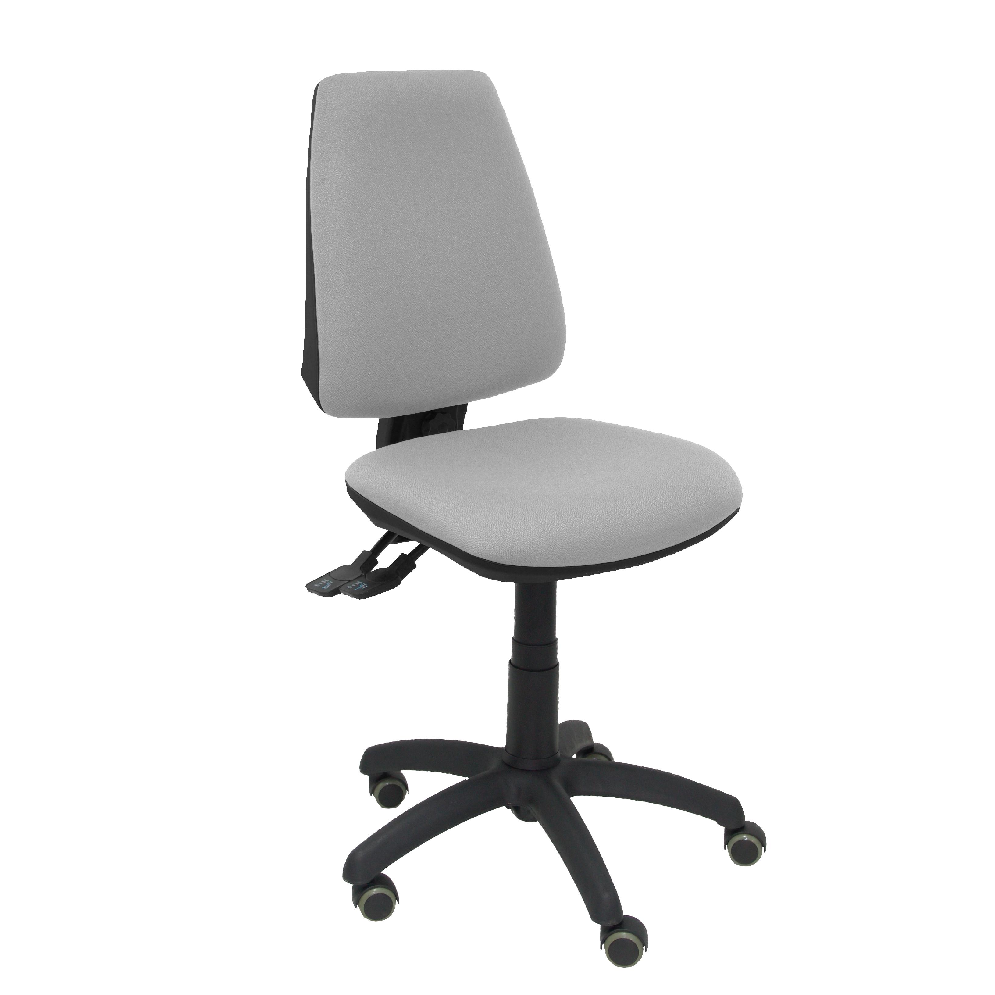 Piqueras Y Crespo Silla Elche S BALI Gris Claro Ergonómica Regulable en Altura con Ruedas de Parqué