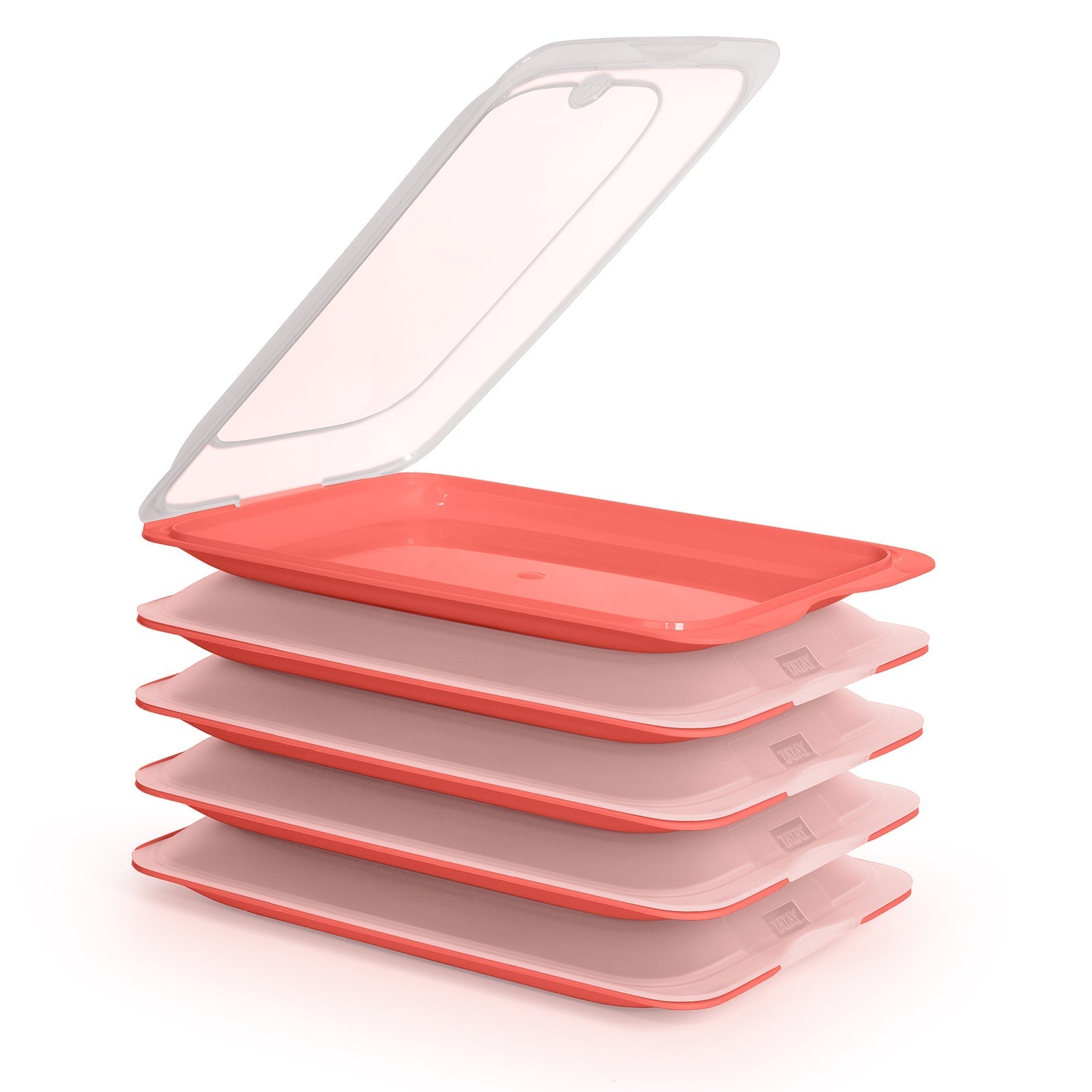 TATAY Fresh - Lote de 5 Recipientes Porta Embutidos y Alimentos. Coral