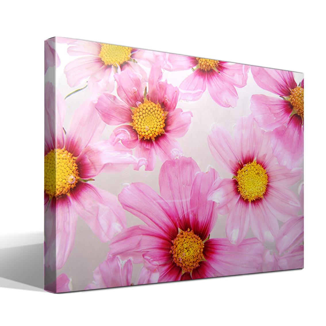 Cuadro Canvas Flores Rosa - Alta Resolución - Lienzo Algodón 100% - Bastidor Madera Reforzado - Fabricado a Mano