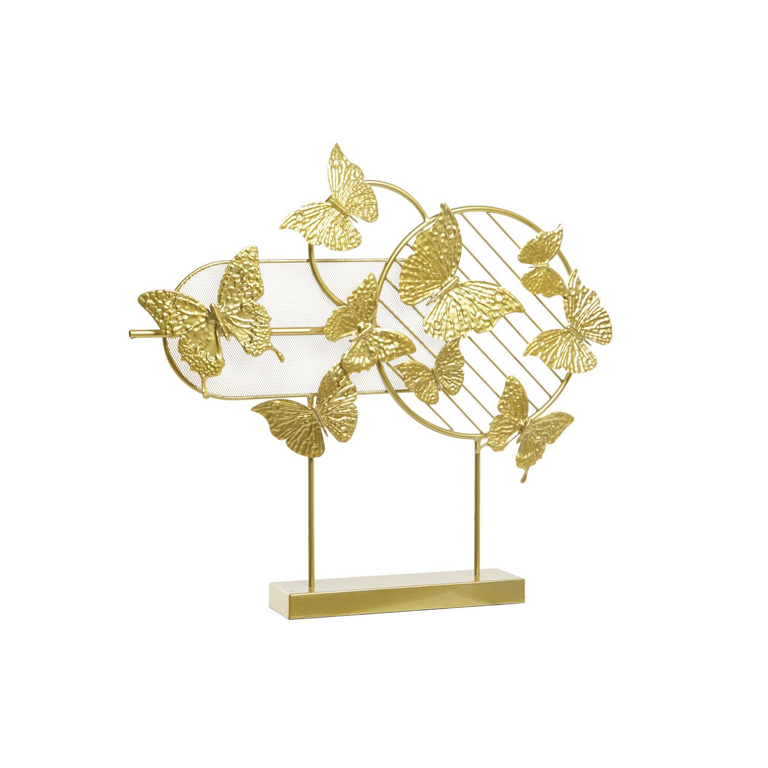 DECORACION METAL 63X9X58,4 MARIPOSAS DORADO FIJALO DH202218