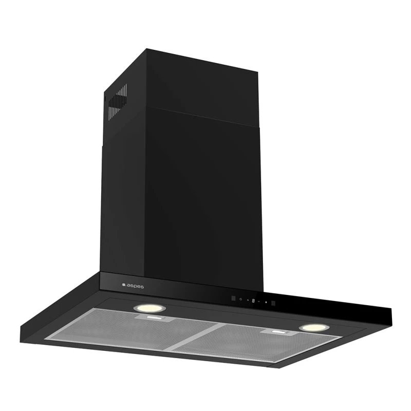 Campana Decorativa T Invertida ASPES ACPT601AN 59cm 634 Clase A+P Negro  | Táctil, Booster, 68dB, Niveles Extracción 4