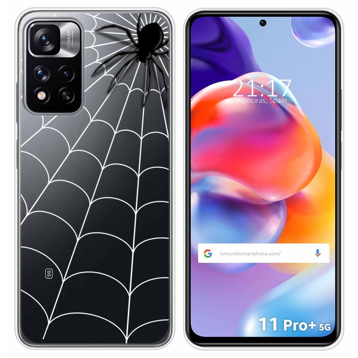 Funda Silicona Transparente para Xiaomi Redmi Note 11 Pro+ Plus 5G diseño Araña Dibujos