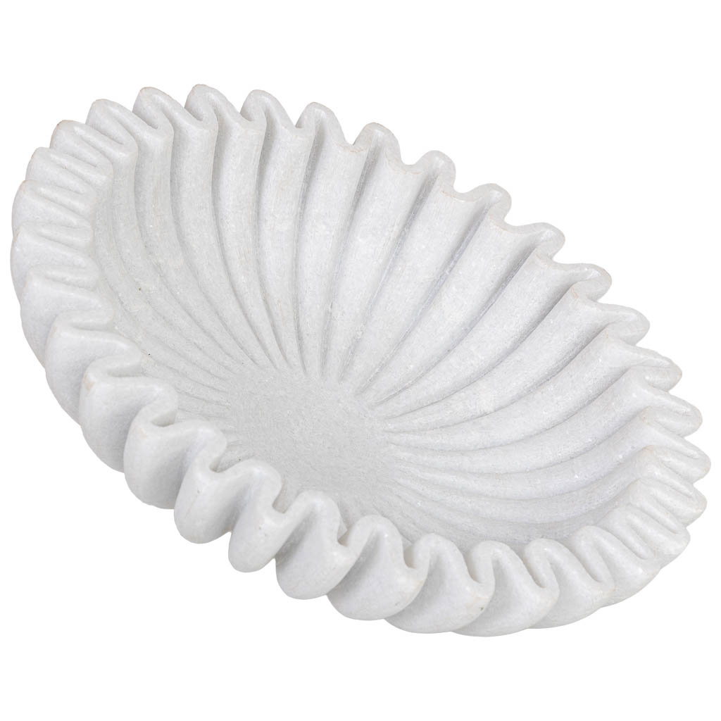 Wonderlust Deco - Bol de mármol blanco acabado artesanal 30x30x8 cm Blanco 30x30x8h cm