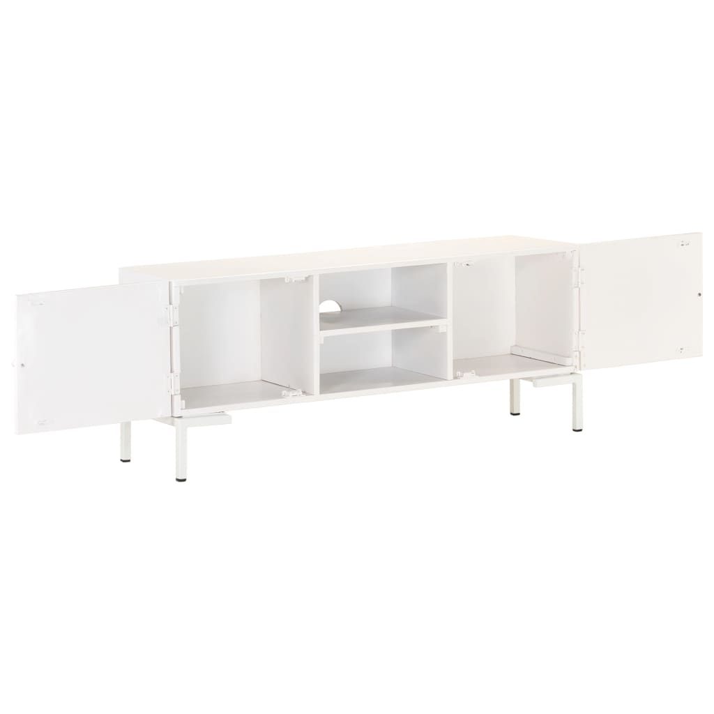 Vidaxl Mueble para TV de Madera Maciza de Mango Blanco 115x30x46 Cm