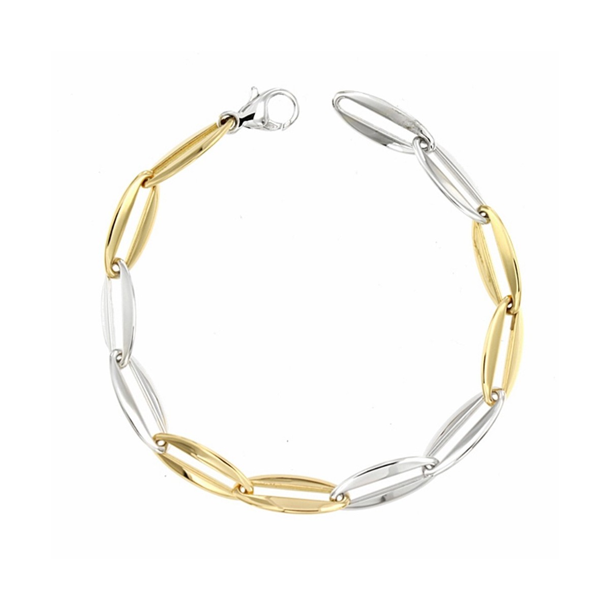 Pulsera oro 18k bicolor 20cm.