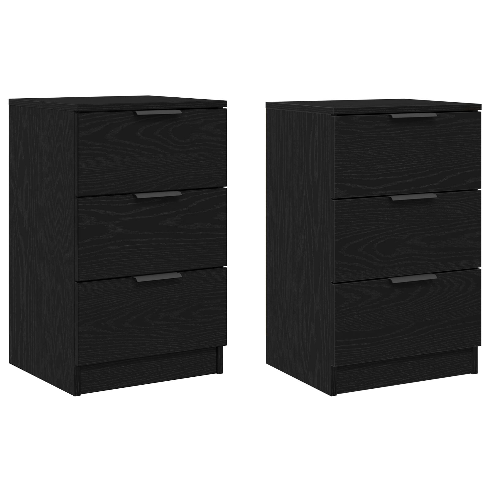 vidaXL Mesitas de Noche 2 paquetes Negro Roble 40x65x65 cm Hechas de Madera Elaborada